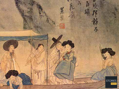 Shin Yun-bok, Juyucheonggangdo, 1805, Gangsong Art Gallery